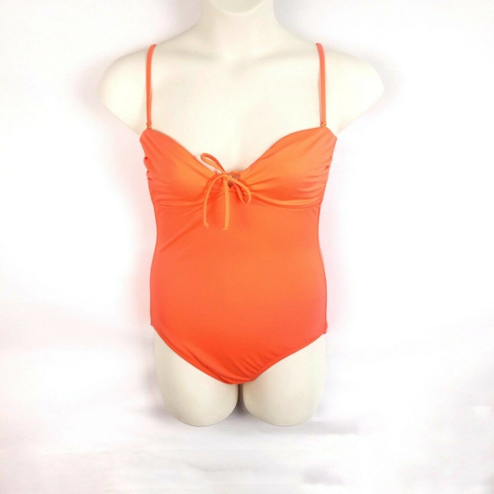 J Crew Swimsuit One Piece Neon Tie Front 10 NWT
